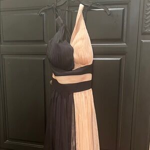 Chic One Shoulder Black and Cream Dress